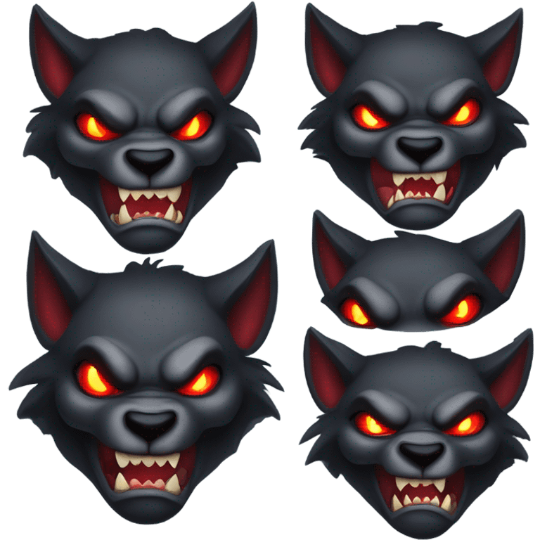 Scary evil werewolf with red eyes emoji