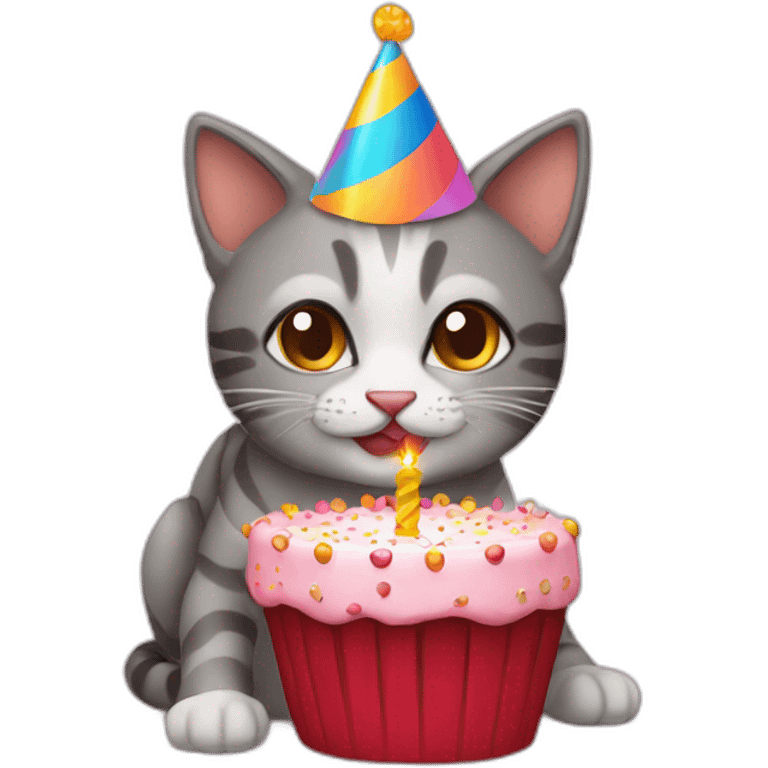 Cat birthday emoji