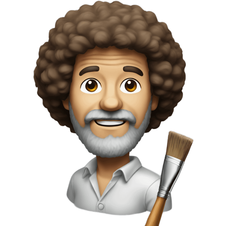 bob ross with a paintbrush thats covered in paint emoji