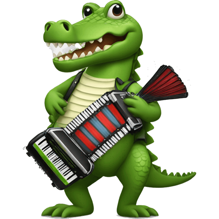 crocodile with accordion emoji