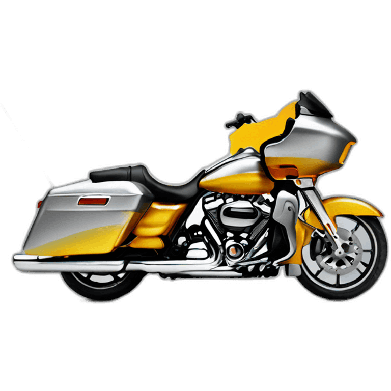 Silver road glide with the word Good Morning  emoji