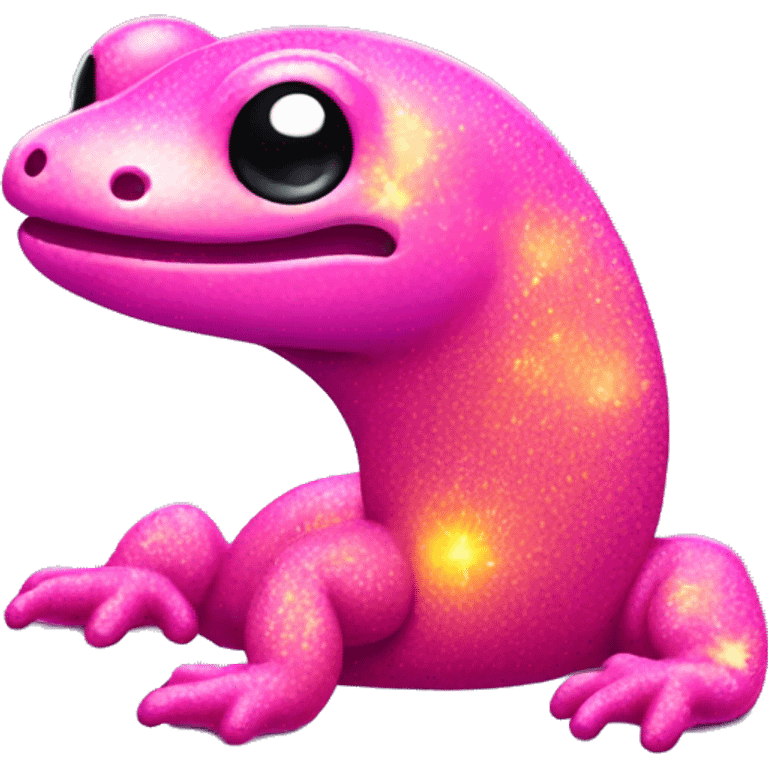 Two Kawaii neon glitter salamander emoji    emoji