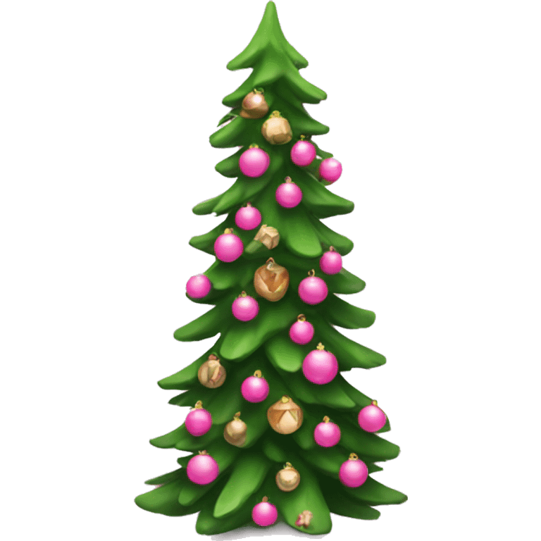 Christmes tree with pink decorations emoji