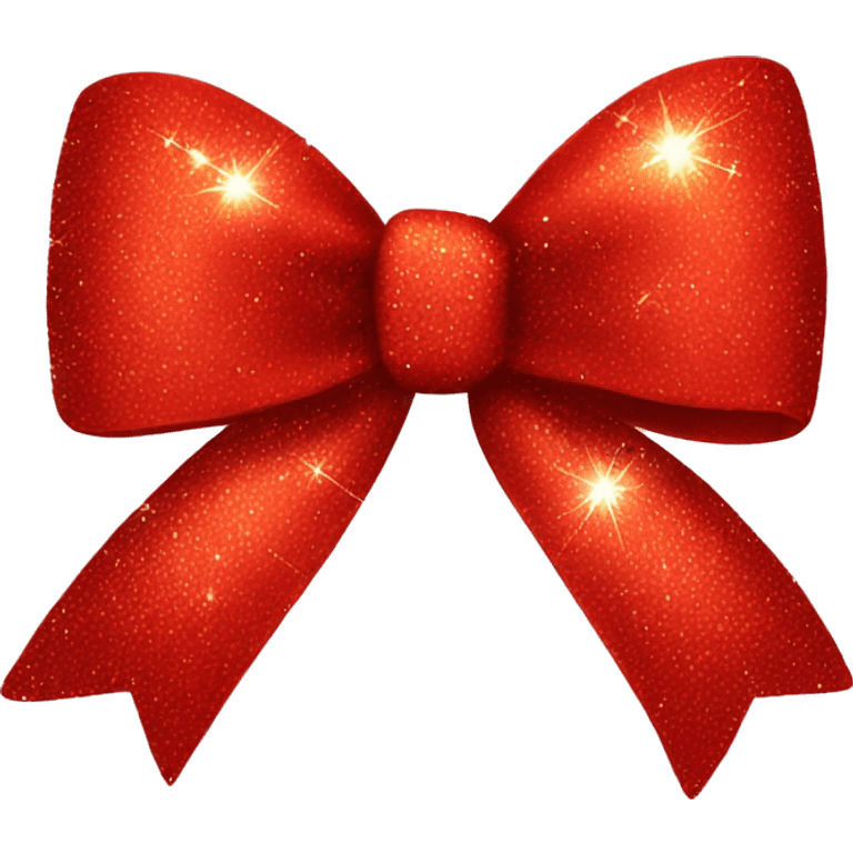 Red color bow with sparkles emoji