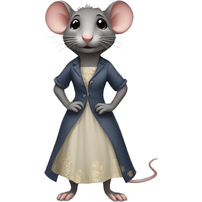 rat wearing dress emoji