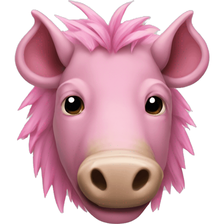 Pink warthog with tusks emoji