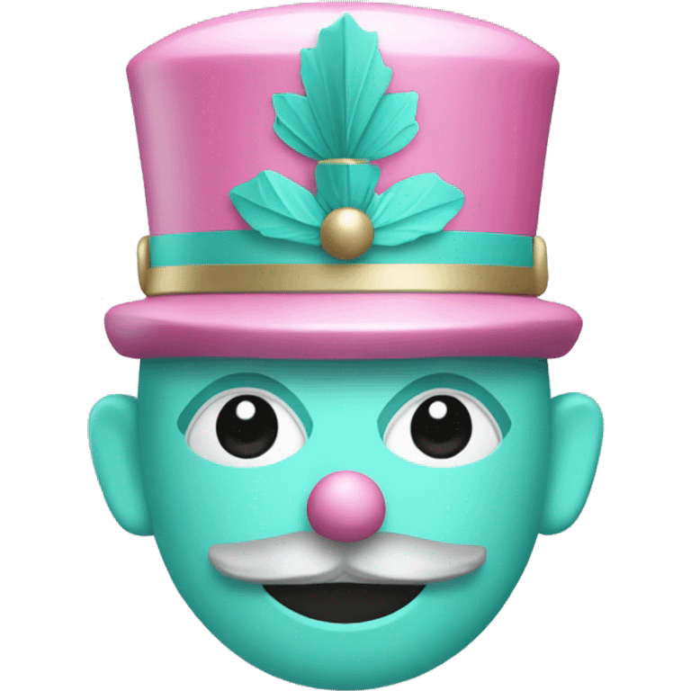 Pink and teal nutcracker emoji