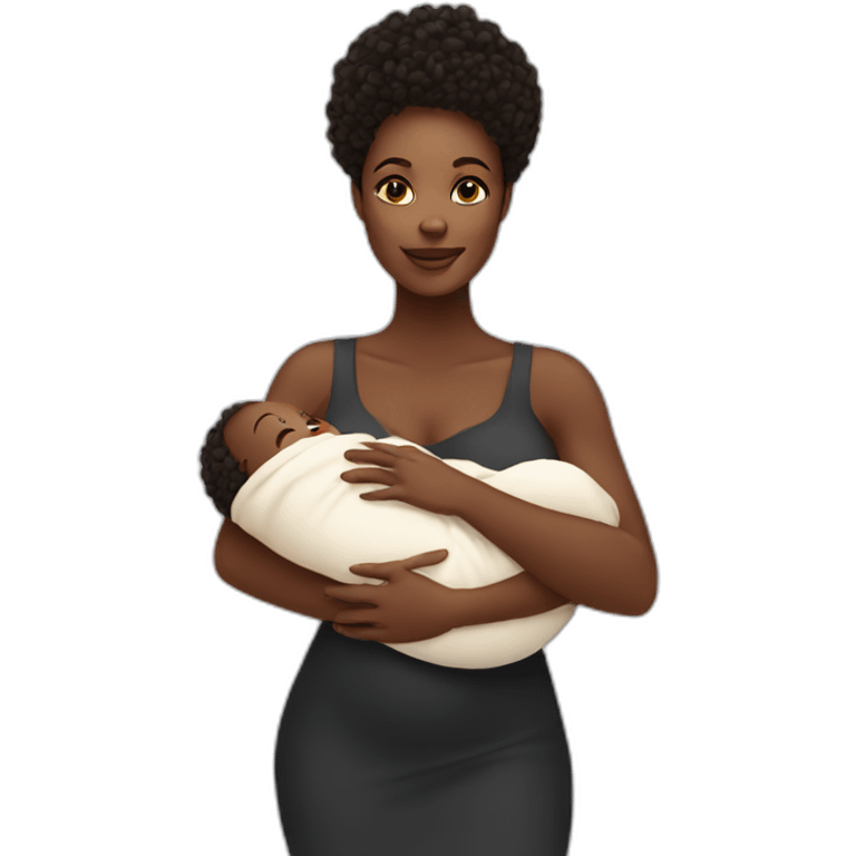 Beautiful Black women holding baby emoji