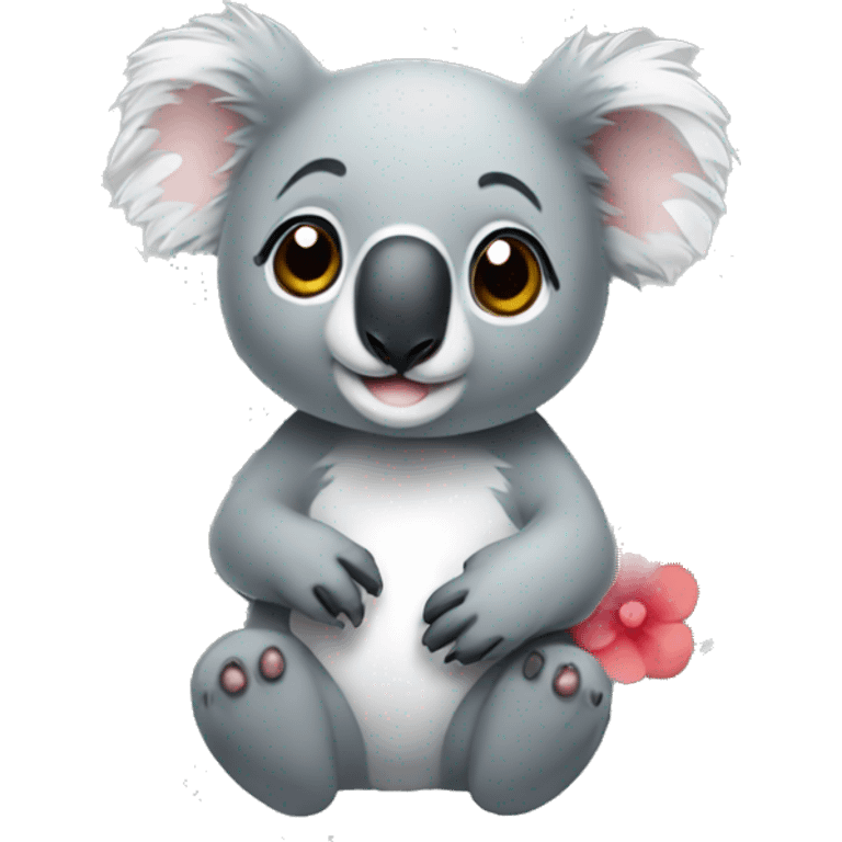 Koala with love emoji