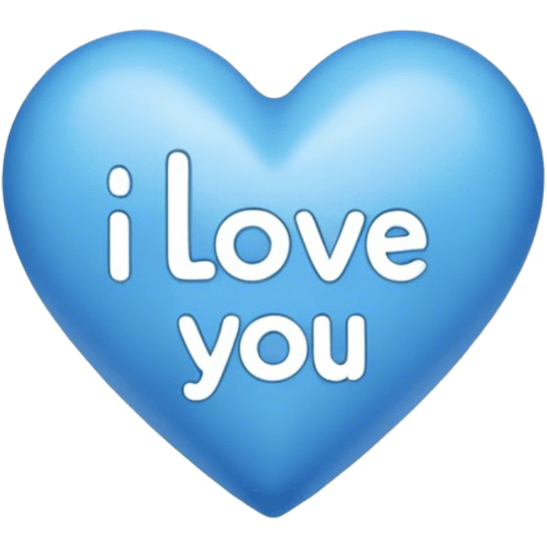 Blue heart either the words I Love You Ry emoji