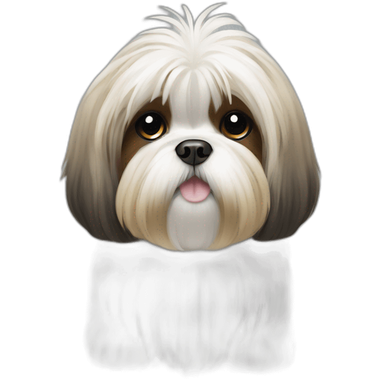 Dog Shih Tzu with long wool full-height  emoji