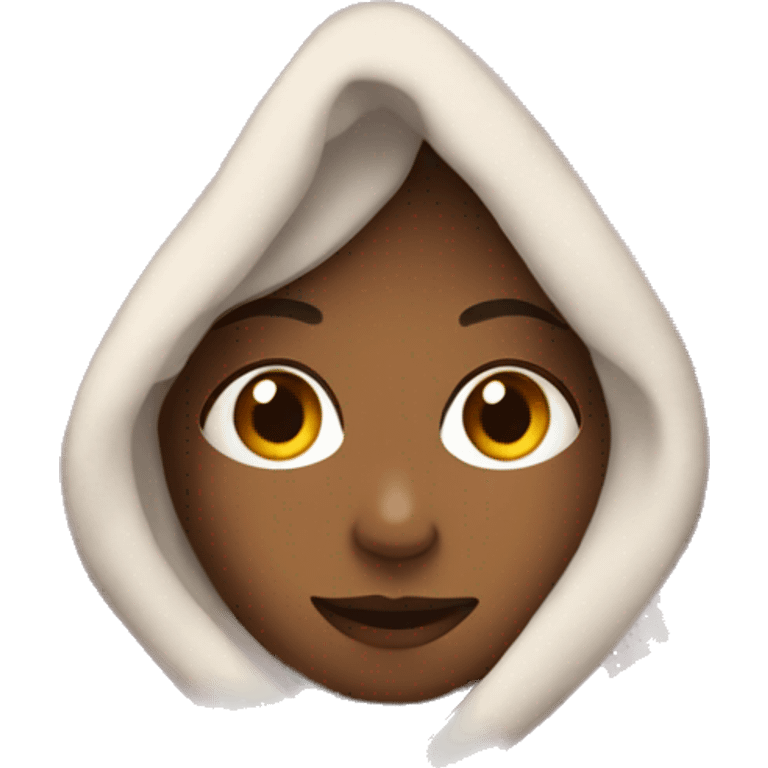 Girl wearing a blanket emoji