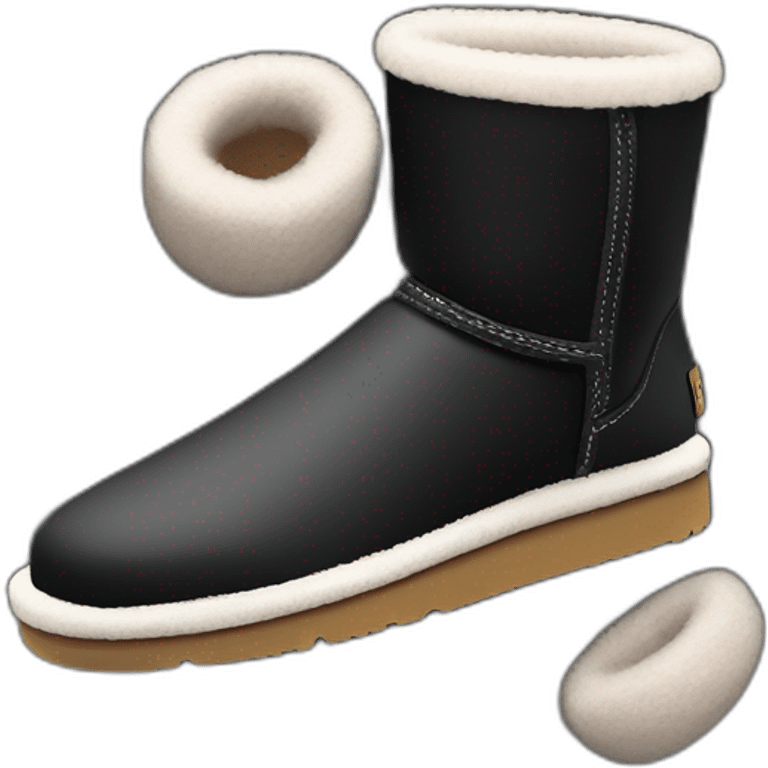 Black classic mini ugg emoji