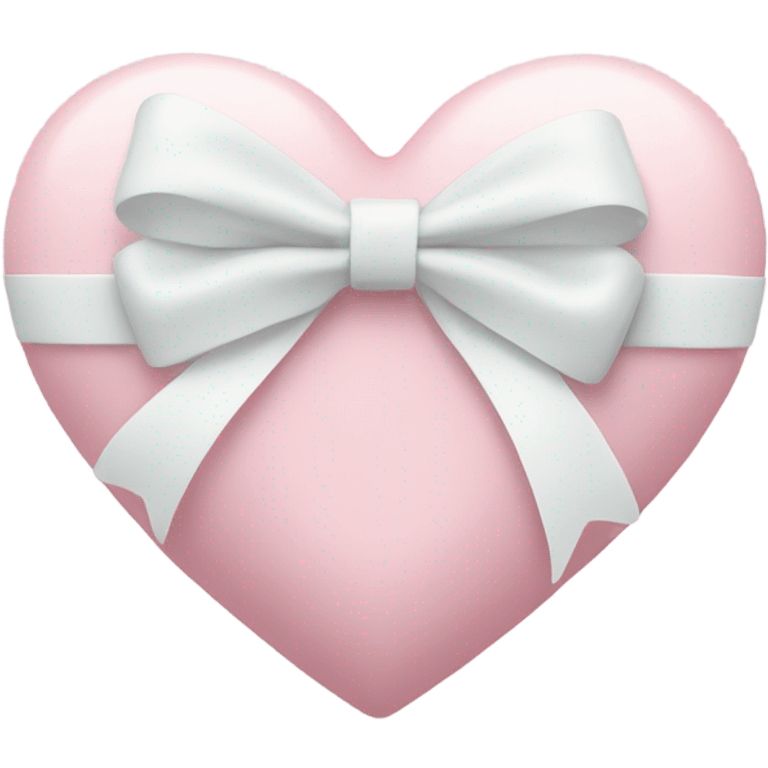 Pastel pink heart with white bow emoji