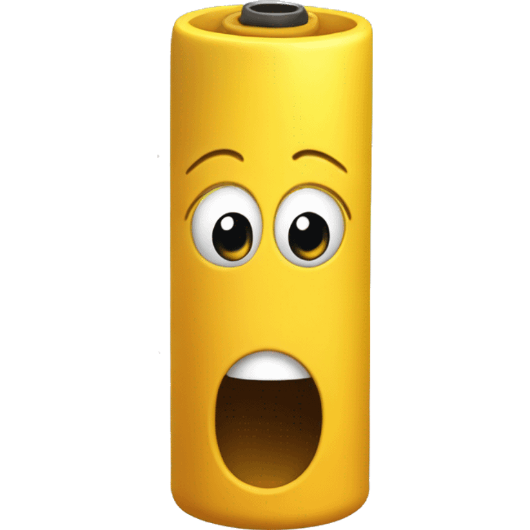 a yellow cylinder shaped whistle with long hair and eyes with eyelashes blowing steam from her mouth emoji