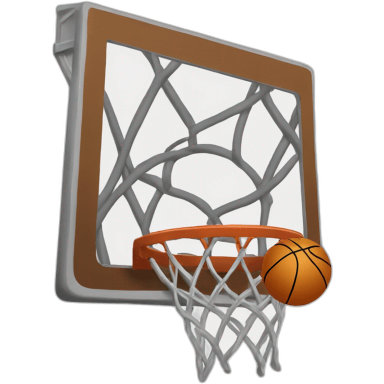 A simple depiction of a basketball hoop and net, perfect for basketball enthusiasts. emoji