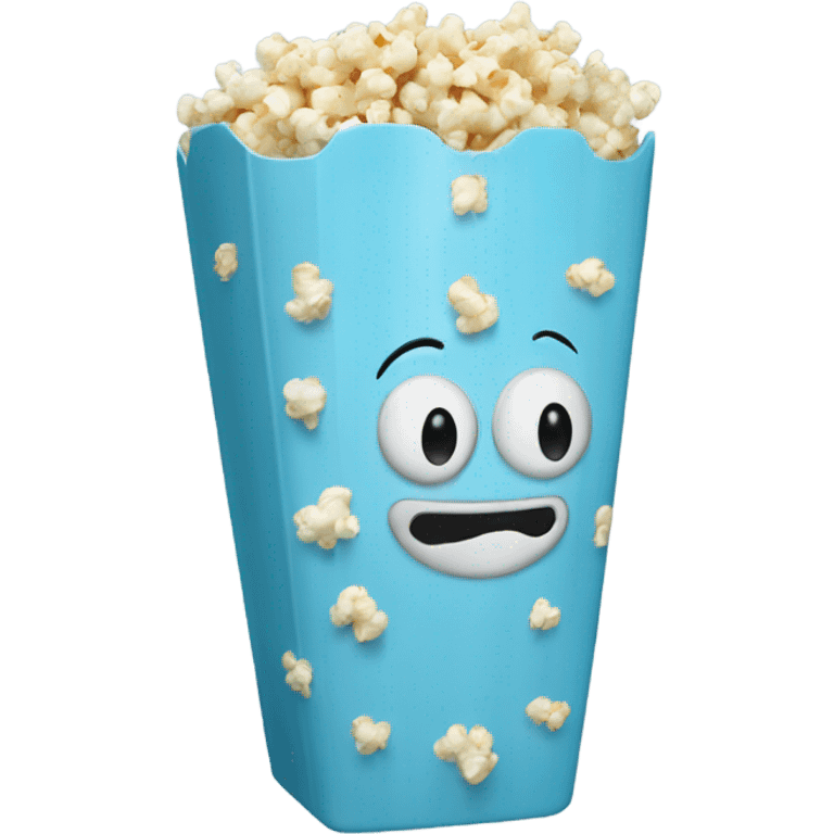 Popcorn in a pale blue popcorn bucket  emoji