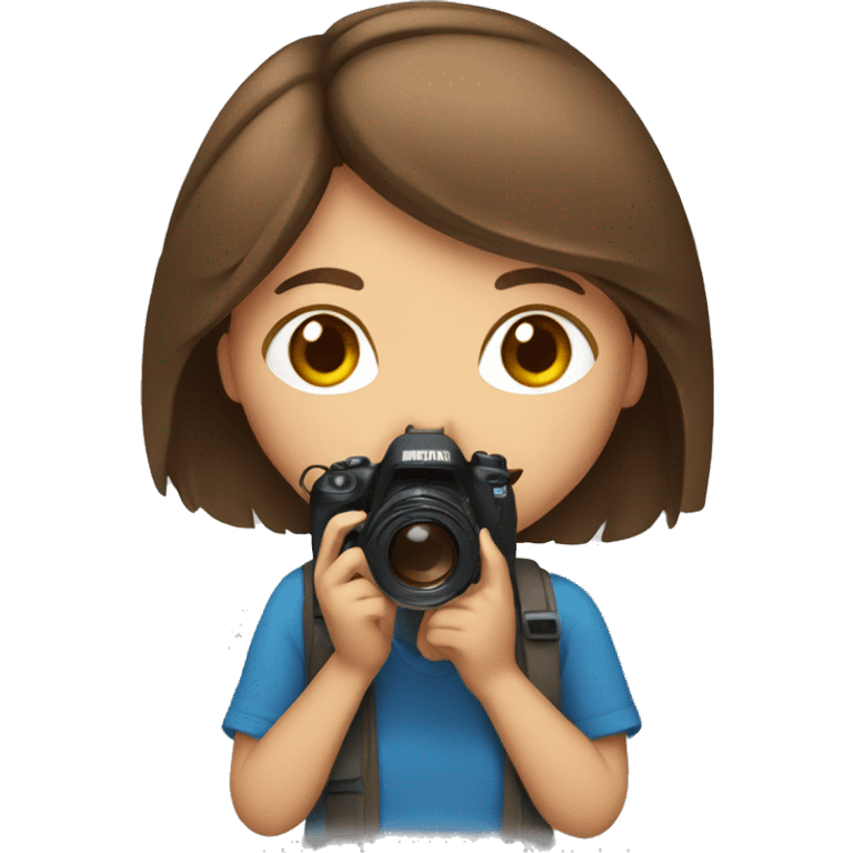 medium brown hair girl with camera emoji