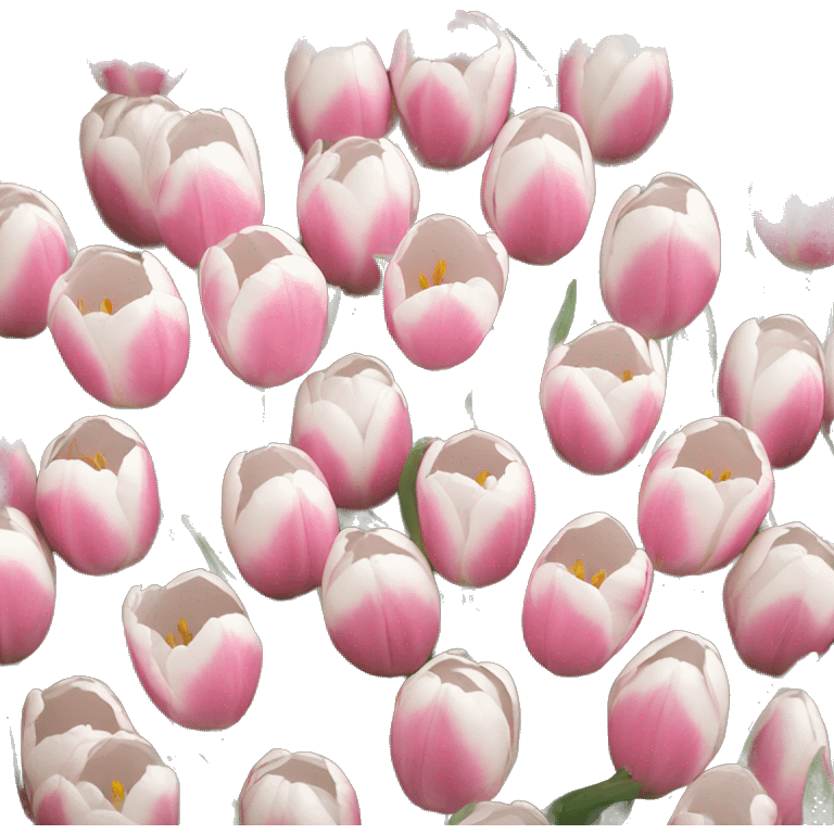 Pink and white tulips emoji