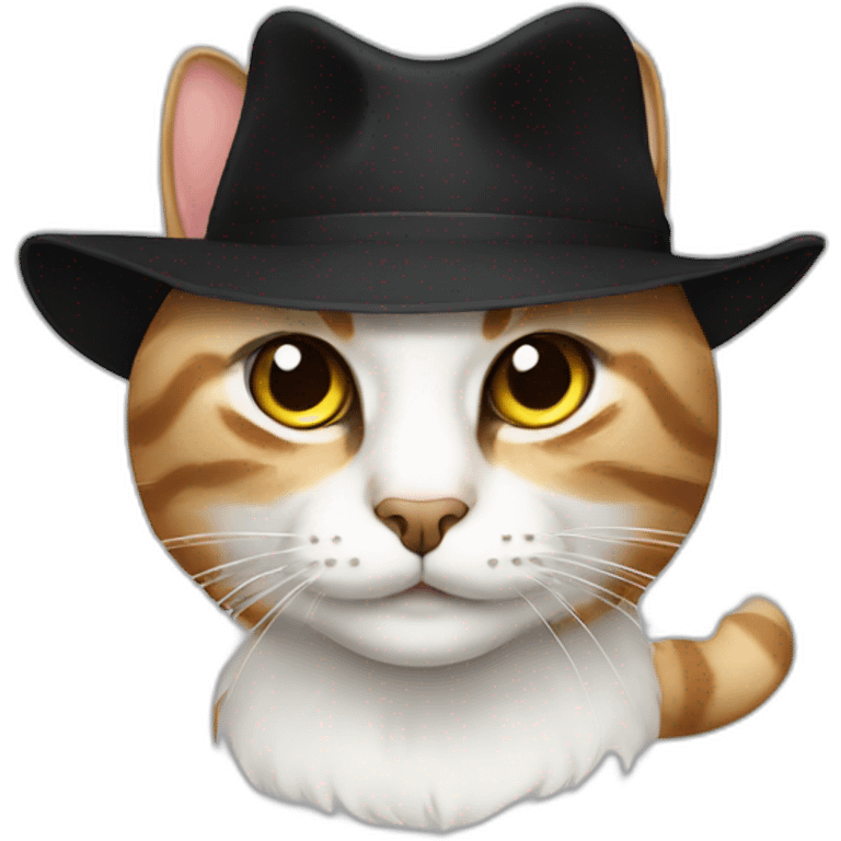 Cat black hat emoji