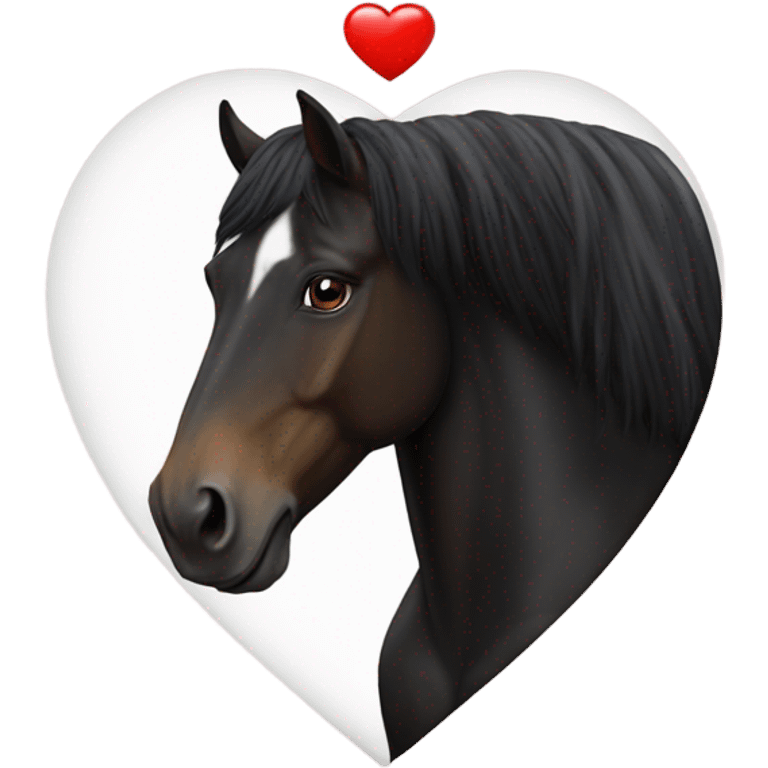 Black Horse centered within a red heart emoji