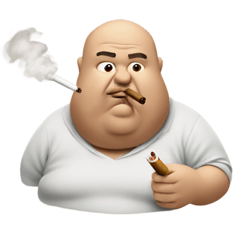 Fat man smoking emoji