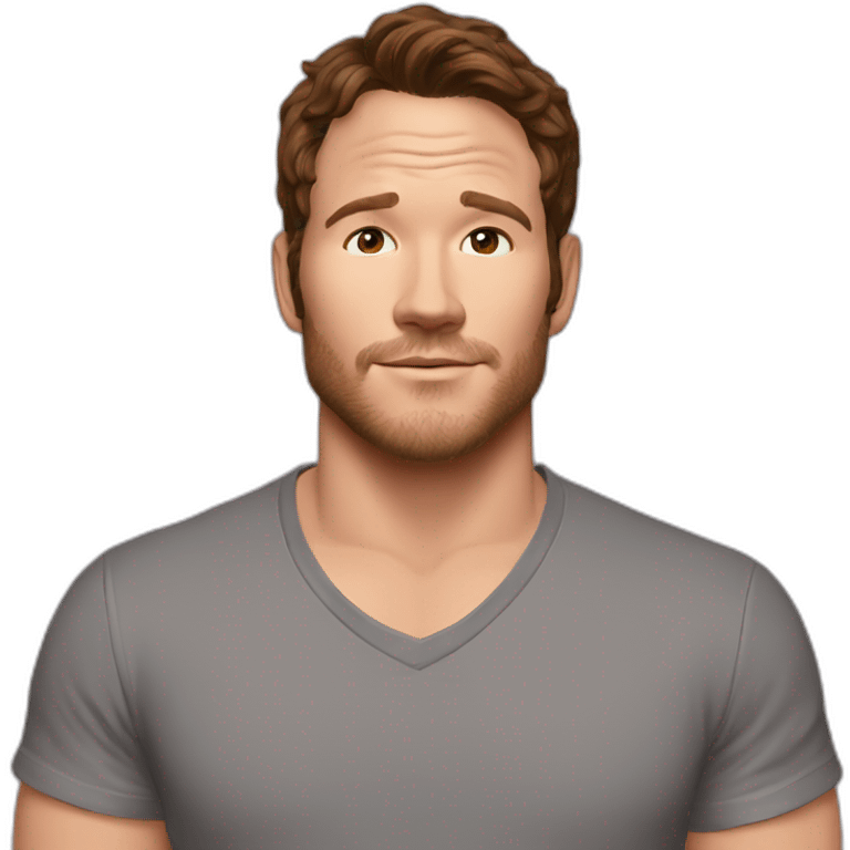 Chris Pratt brunette t-shirt emoji