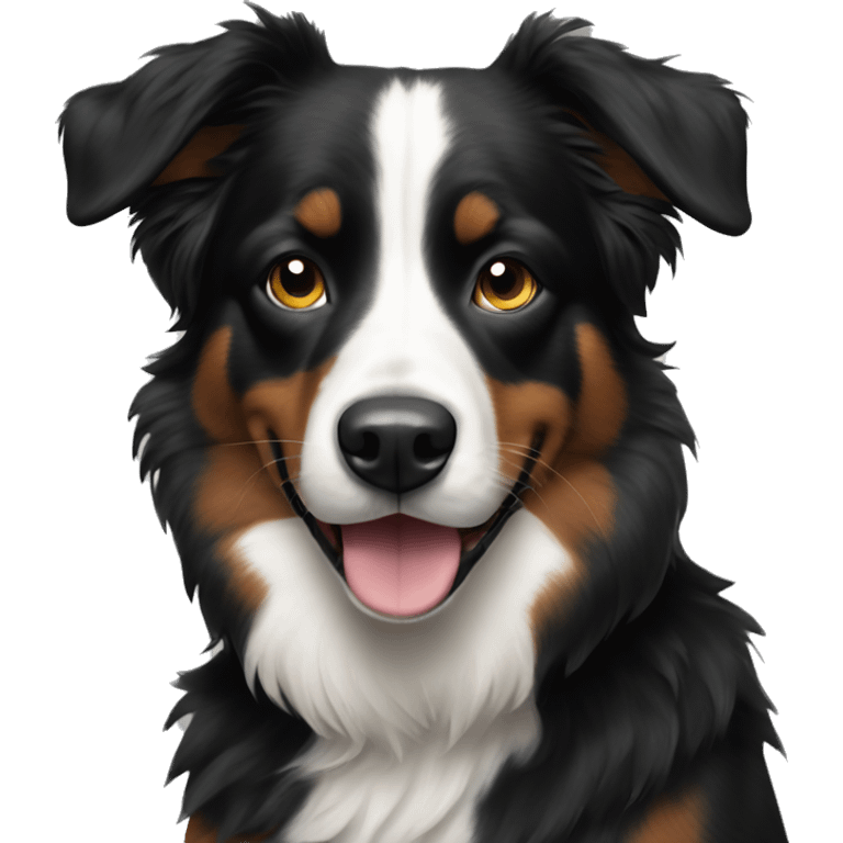 Black tri Aussie dog emoji