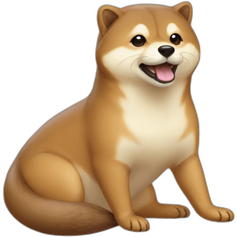 loutre sur le dos de shiba emoji