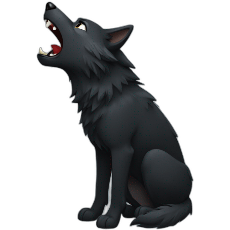 Black wolf howling  emoji