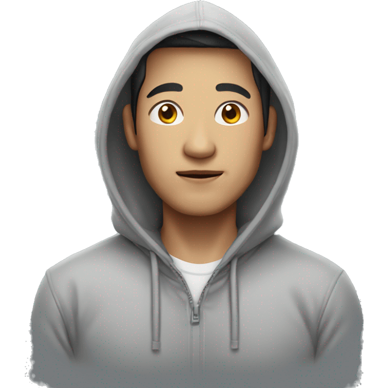 China man wearing hoodie emoji