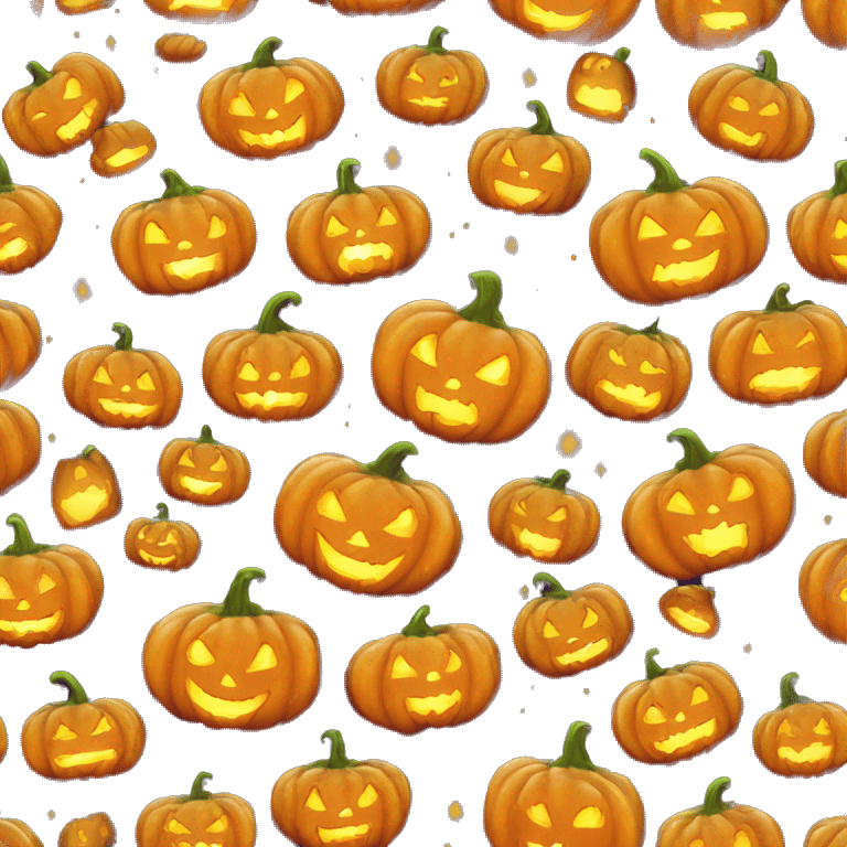 glittery halloween pumpkin emoji