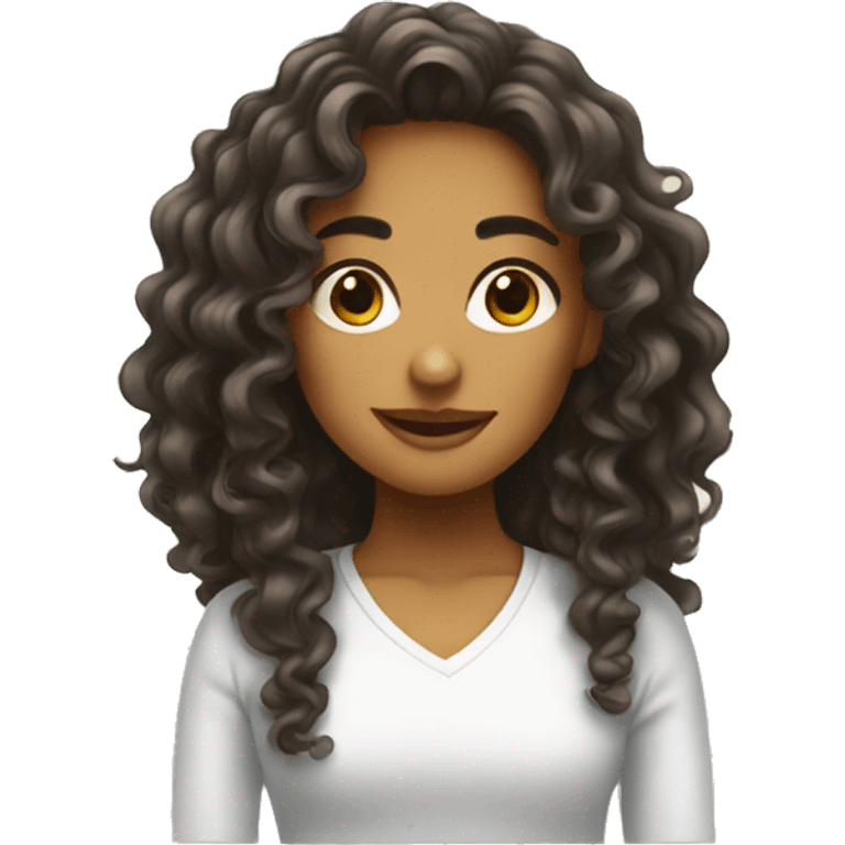 girl with nice long curly hair emoji