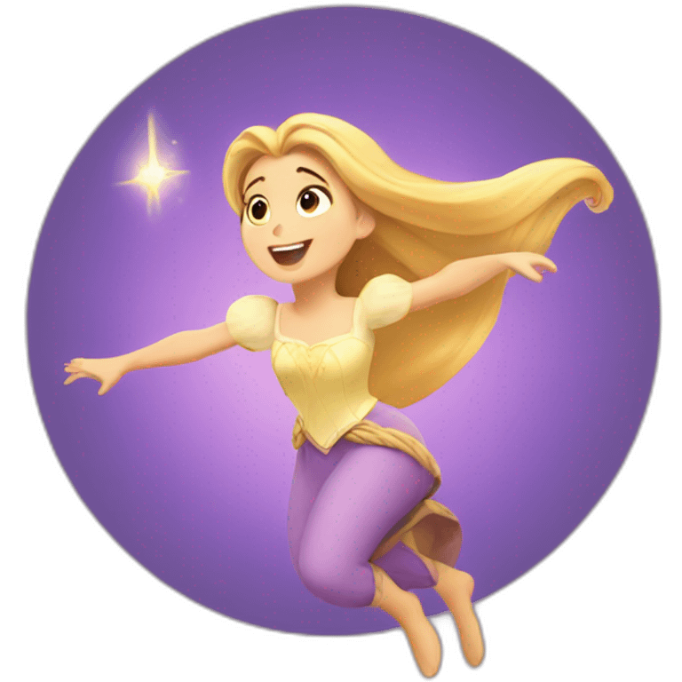 Rapunzel flying light emoji