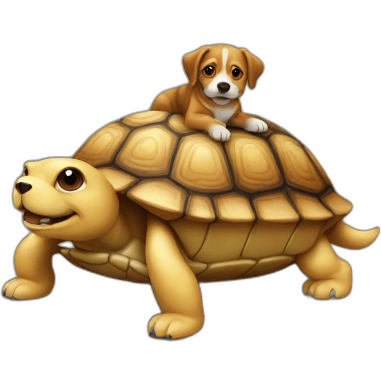 Dog on a turtle emoji