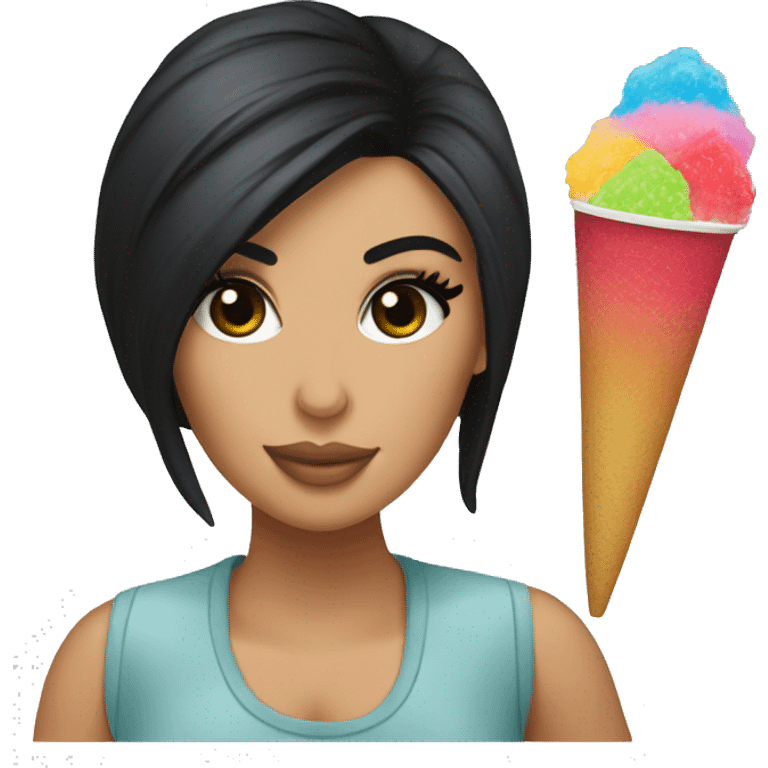 kim kardashian with a snowcone  emoji