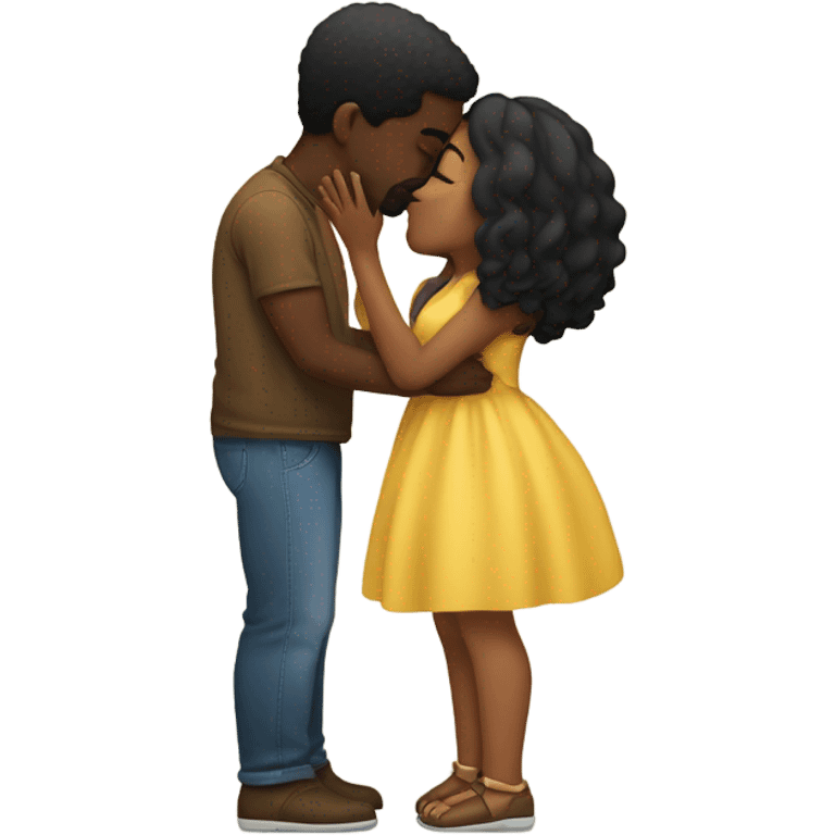 Black couple kissing  emoji