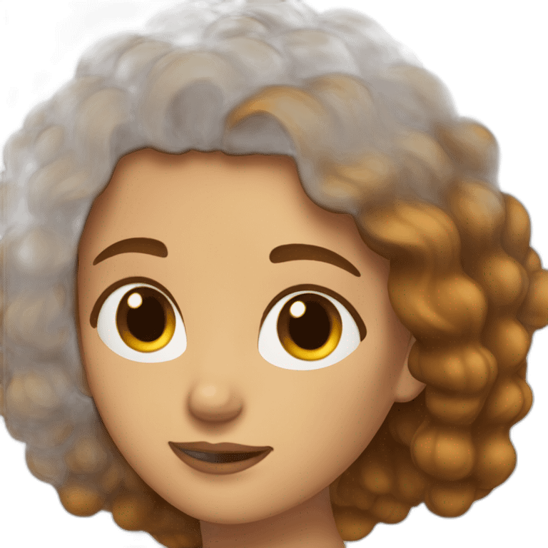 Femme au cheveux lise marron emoji