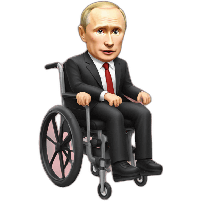 Vladimir putin on tasty meat cube in small wheelchair emoji