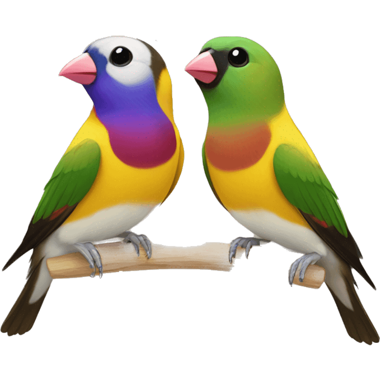 Two gouldian finches  emoji