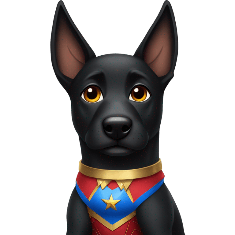 Black Malinois dressed like Wonder Woman  emoji