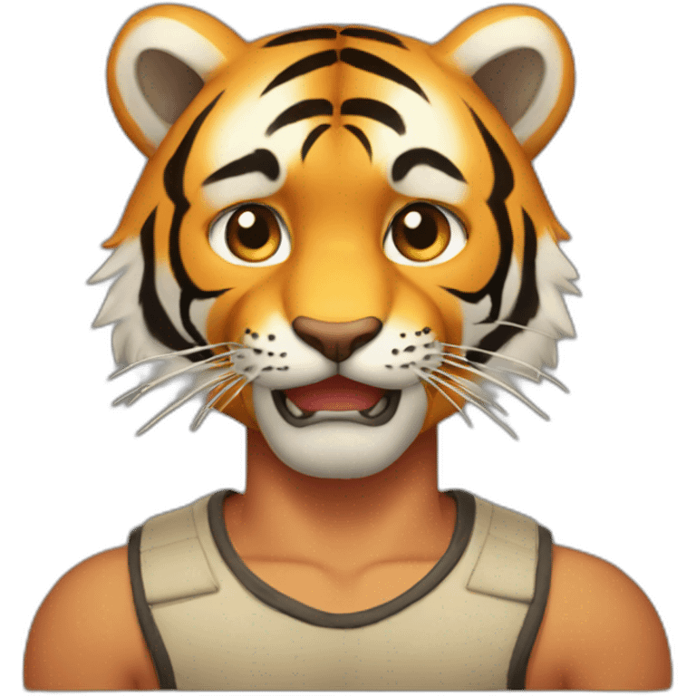 tiger with buff boy emoji