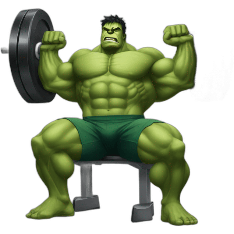 Hulk bench pressing emoji