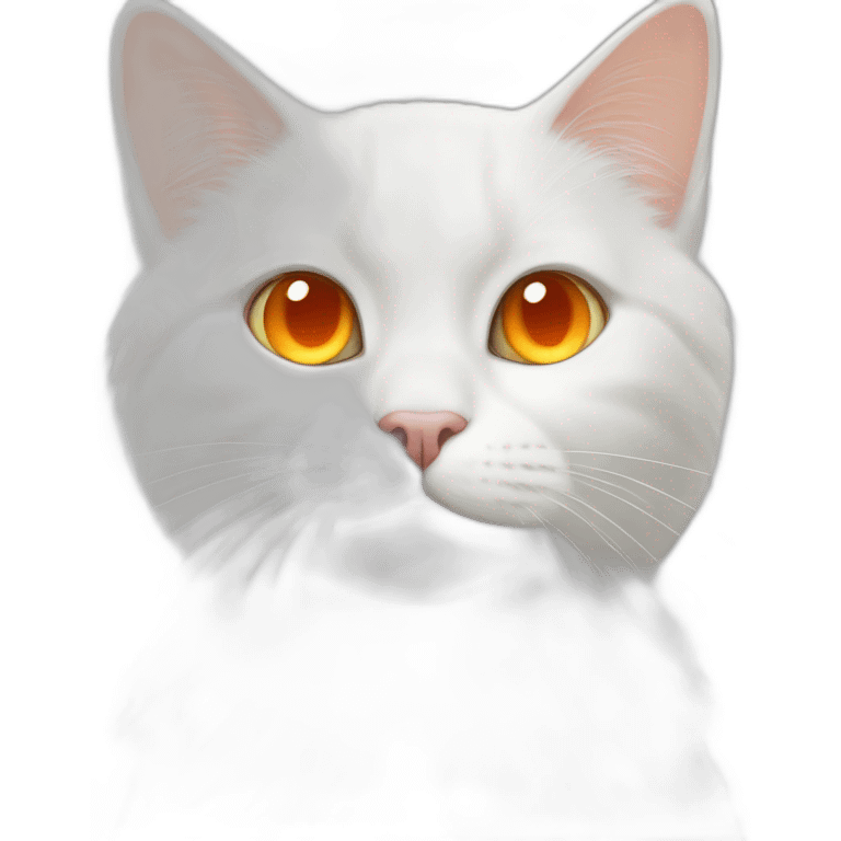 White cat with orange eyes emoji