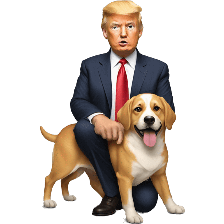 donald trump with a dog emoji