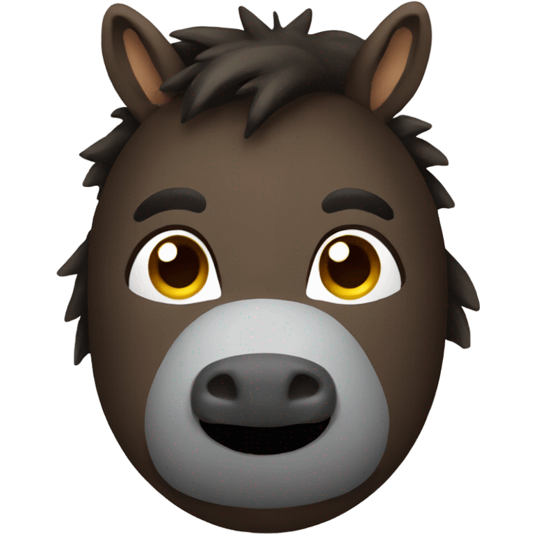 Donkey dark brown emoji