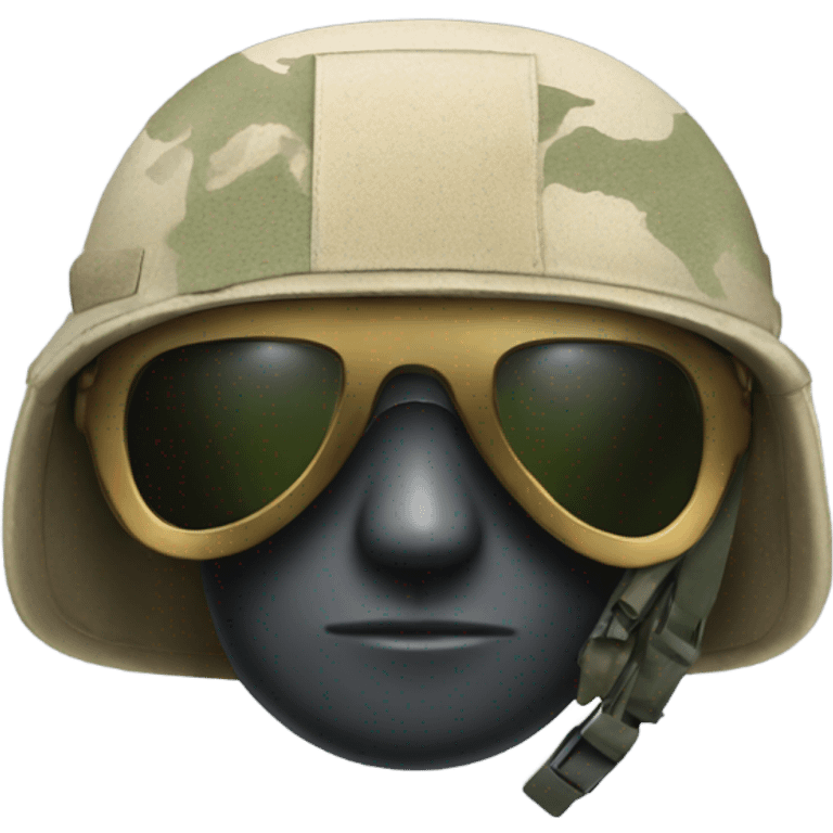 military helmet with sunglasses emoji