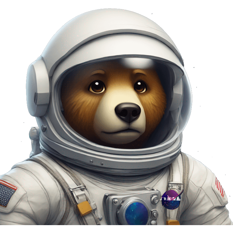 sad bear in astronaut helmet emoji