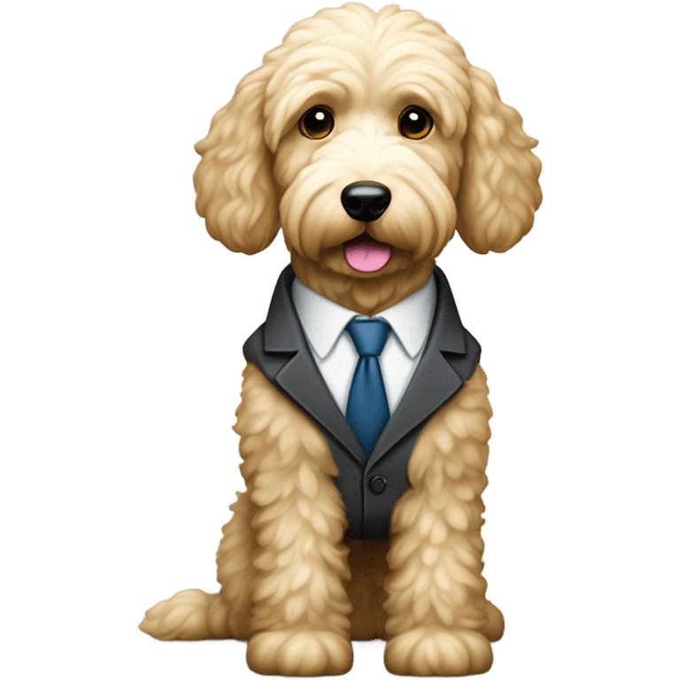 White Goldendoodle as a Prosecutoe emoji