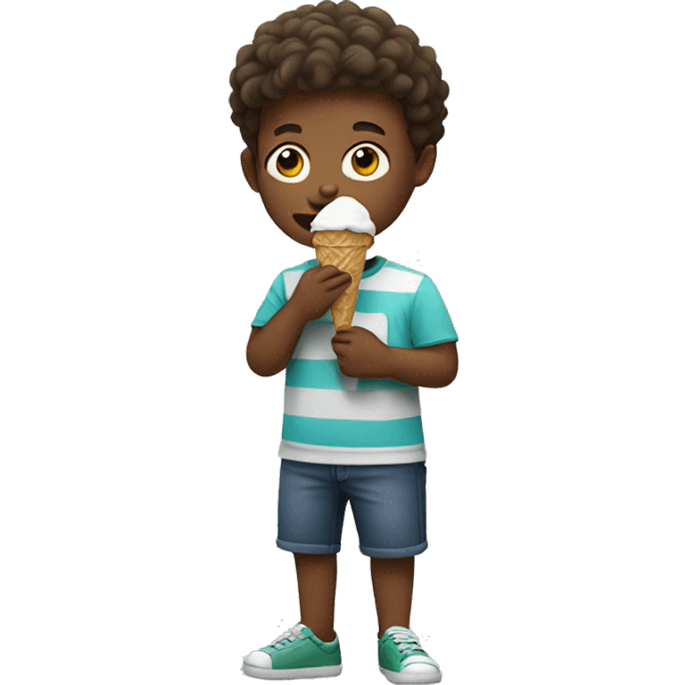 boy eating ice cream emoji